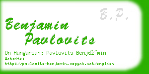 benjamin pavlovits business card